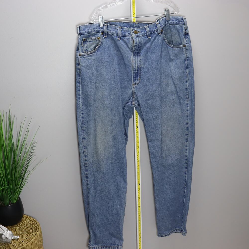 Carhartt B18 STW Jeans 44x32‎ Light Wash Denim Traditional Fit